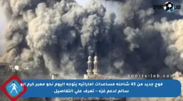 فوج جديد من 45 شاحنة مساعدات إماراتية يتوجه اليوم نحو معبر كرم أبو سالم لدعم غزة – تعرف على التفاصيل